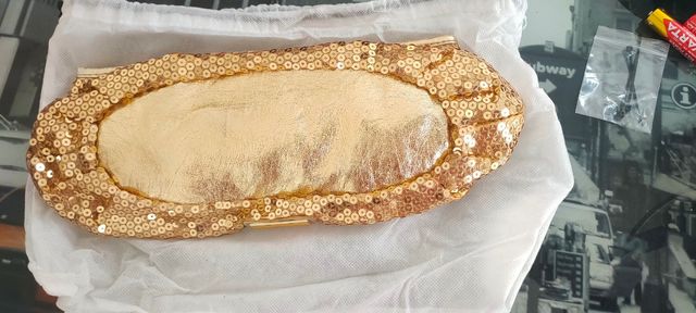 Pochette paillettes sisley oro