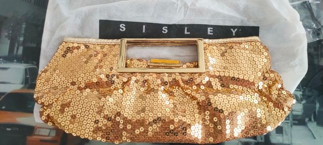 Pochette paillettes sisley oro