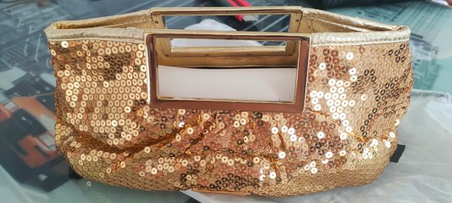 Pochette paillettes sisley oro