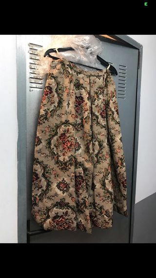 falda largura midi antigua tela tipo tapiceria