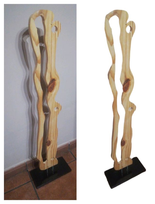 Scultura originale in legno in stile moderno da salotto
