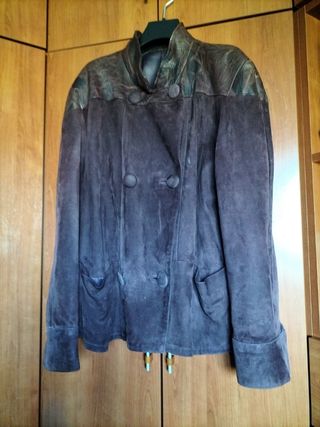 Chaqueta de diseño ante y piel