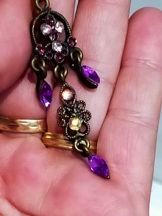 Conjunto joyas baturra oro viejo y pedreria