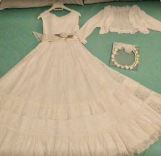 precioso vestido de primera comunión + accesorios