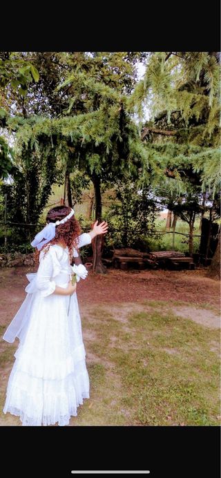 precioso vestido de primera comunión + accesorios