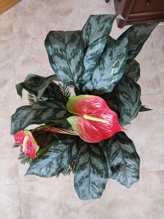 Cesta con Flores Artificiales | Decoración Hogar
