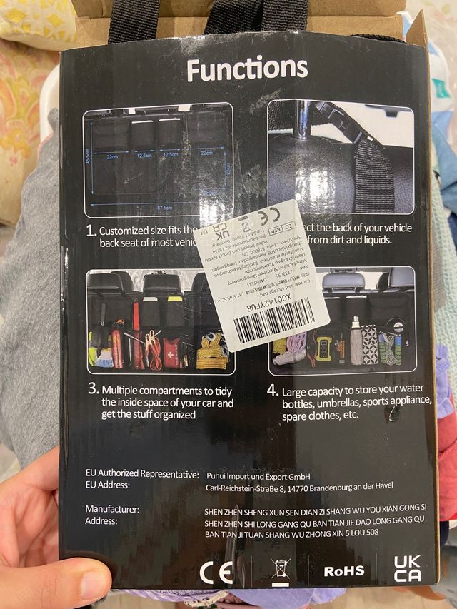 Organizador para coche