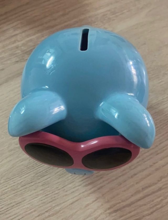 Hucha cerdito celeste