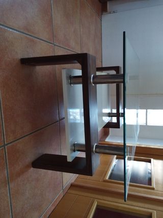 Mesa de TV cristal y madera