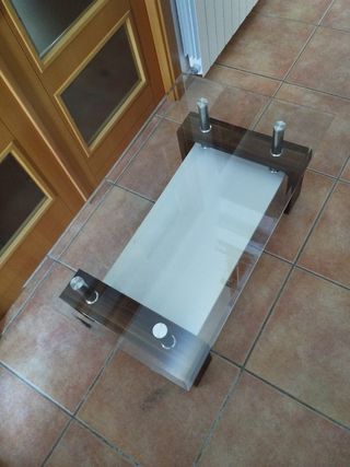 Mesa de TV cristal y madera