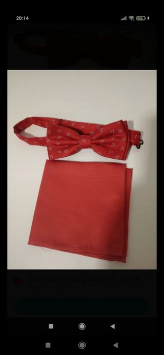 Pajarita y pañuelo rojo