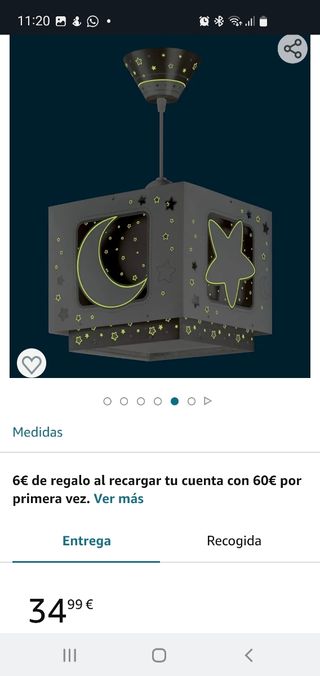 Lampara infantil en azul celeste