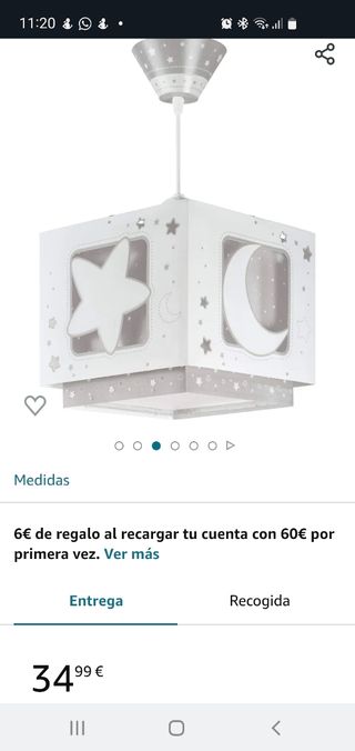 Lampara infantil en azul celeste