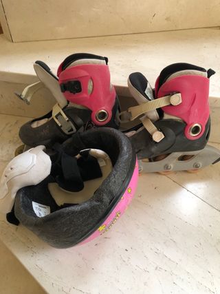 patines linea niña con rodilleras y coderas