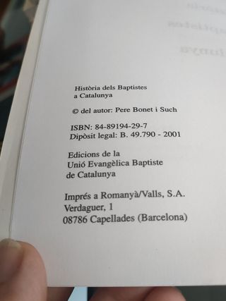 Història Dels Baptistes a Catalunya