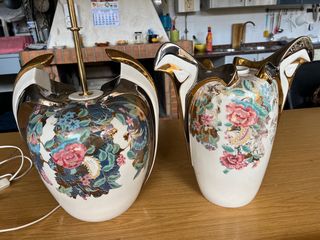 Conjunto de lampara de mesa + jarron