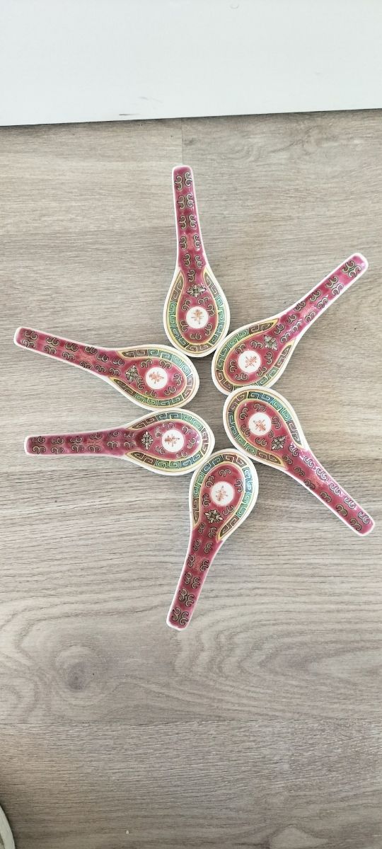 Cucharas chinas porcelana con sello 