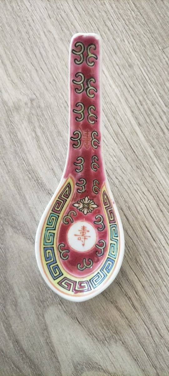 Cucharas chinas porcelana con sello 