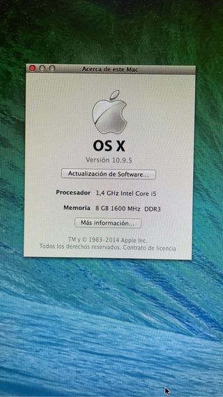 MacBook Air 13 i5 8Gb disco SSD 256 GB 2014