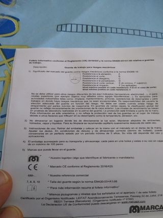 Guantes de trabajo Marca 688/NYPU/G/N10