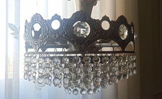 Lámpara de techo de lágrimas de cristal