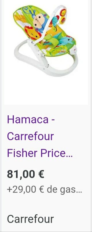 Hamaca plegable con vibración para bebes