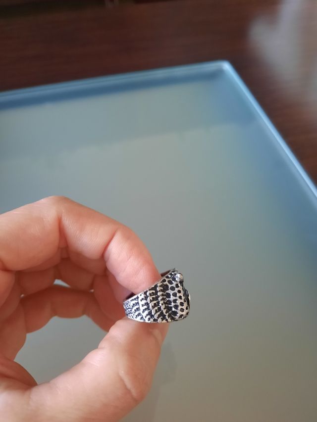Anillo búho plateado nuevo
