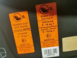 SILLA COCHE RÖMER DUO 9-18KG CON ISOFIX