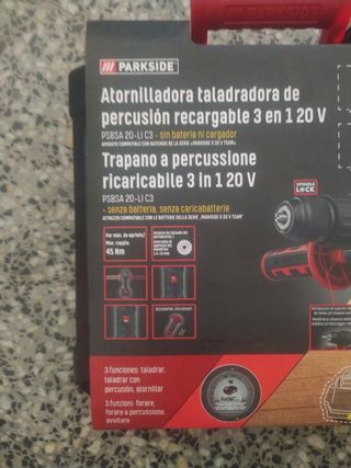 Atornillador  percutor parkside 20v