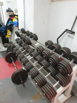 Juego de mancuernas hasta 50 kilogramos 2000€ todo