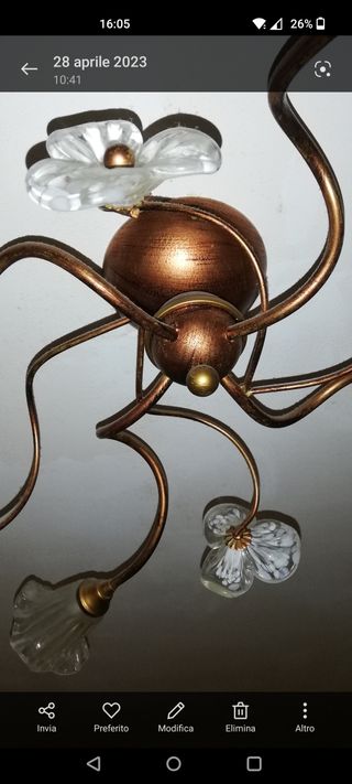 Lampadario a soffitto in ferro