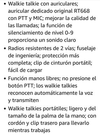 Walkie-talkie. nuevos a estrenar