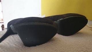 zapatos tacón 13cm negros con plataforma t/38