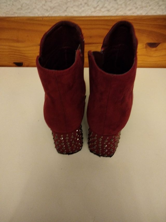 Botines talla 37 mujer granates claros