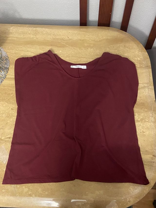 Camiseta burdeos mujer