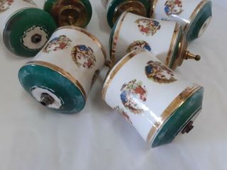 8 PEZZI RICAMBI LAMPADARIO ANNI 50 DIPINTI A MANO