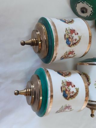 8 PEZZI RICAMBI LAMPADARIO ANNI 50 DIPINTI A MANO