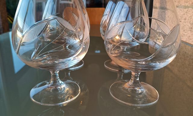 Juego 4 copas licor cristal excelente calidad