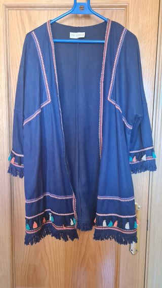 Chaqueta azul de ante