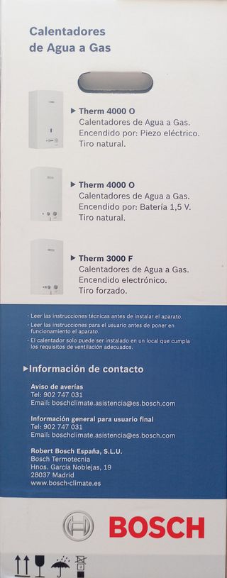 Calentador Bosch Therm 4000 O Uso Exterior
