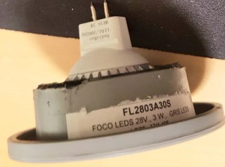 Recambios para Autobus 2 Focos leds 28v 3W Gris