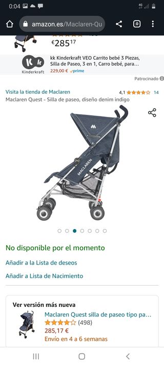 Silla de paseo Maclaren Quest Indigo
