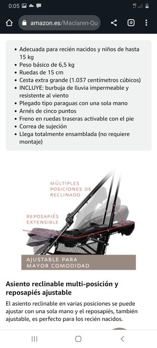 Silla de paseo Maclaren Quest Indigo