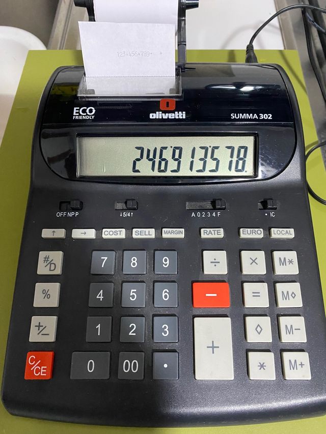 calcolatrice scrivente