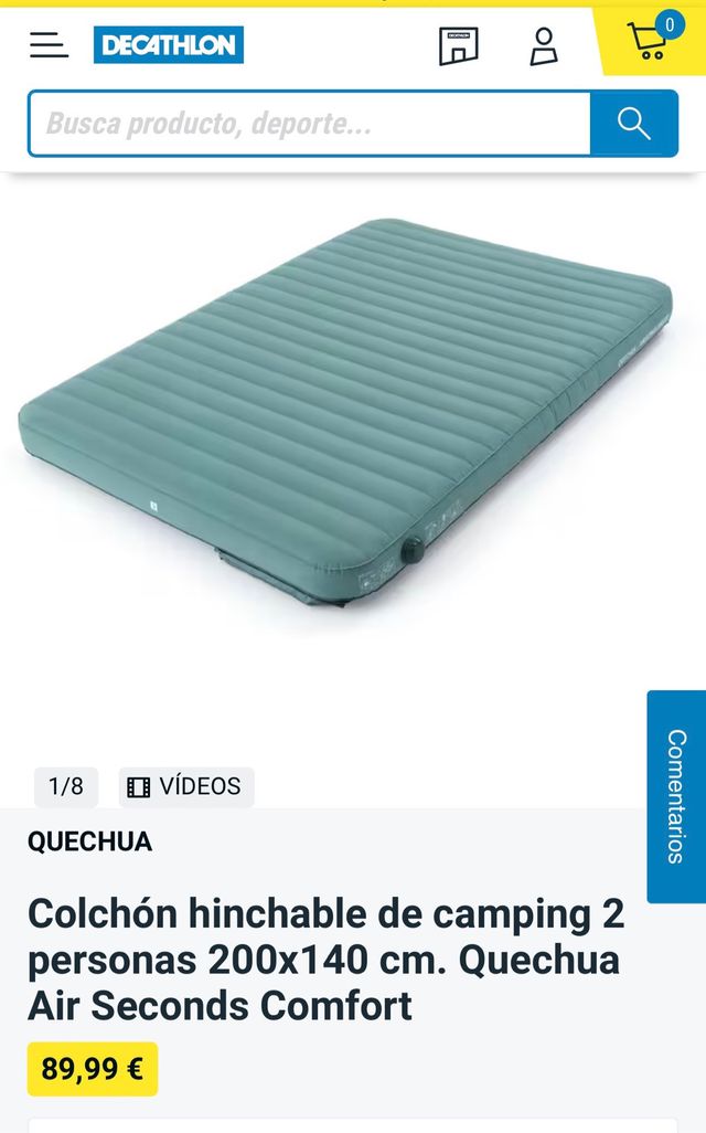 Colchón hinchable Quechua (con almohada e inflador