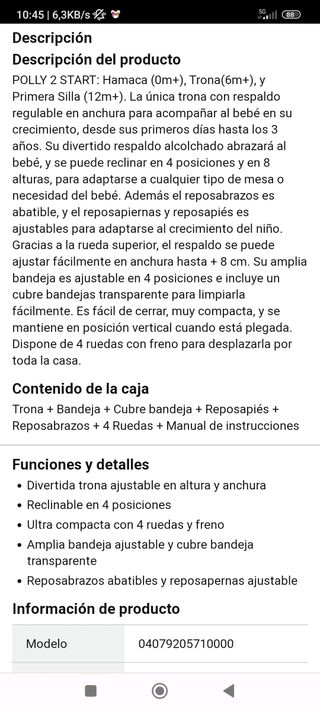 Trona para bebe-niñ@