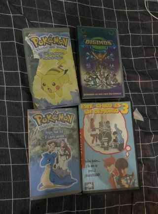 Lote VHS Pokémon, Digimon y comedia noventera