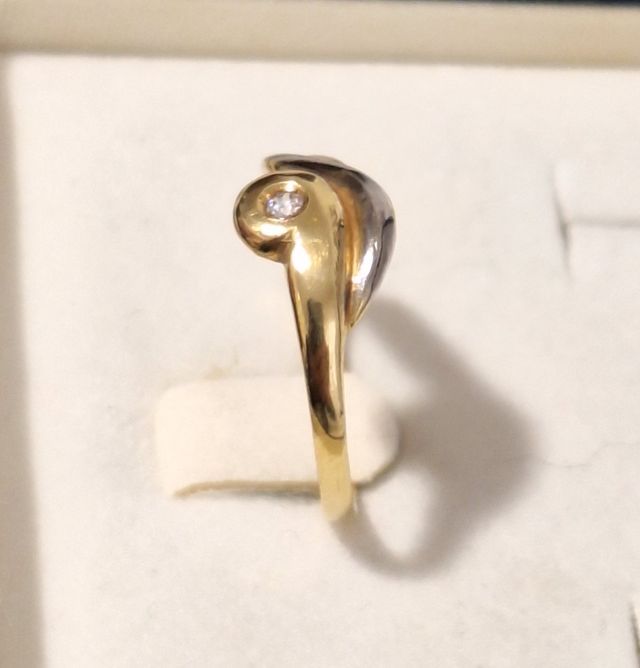 Sortija oro 18k amarillo-blanco circonita