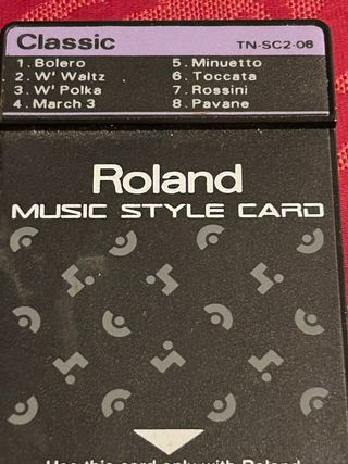 Roland music style card