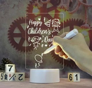 Pizarra Lampara Luz Led transparente Cristal guay